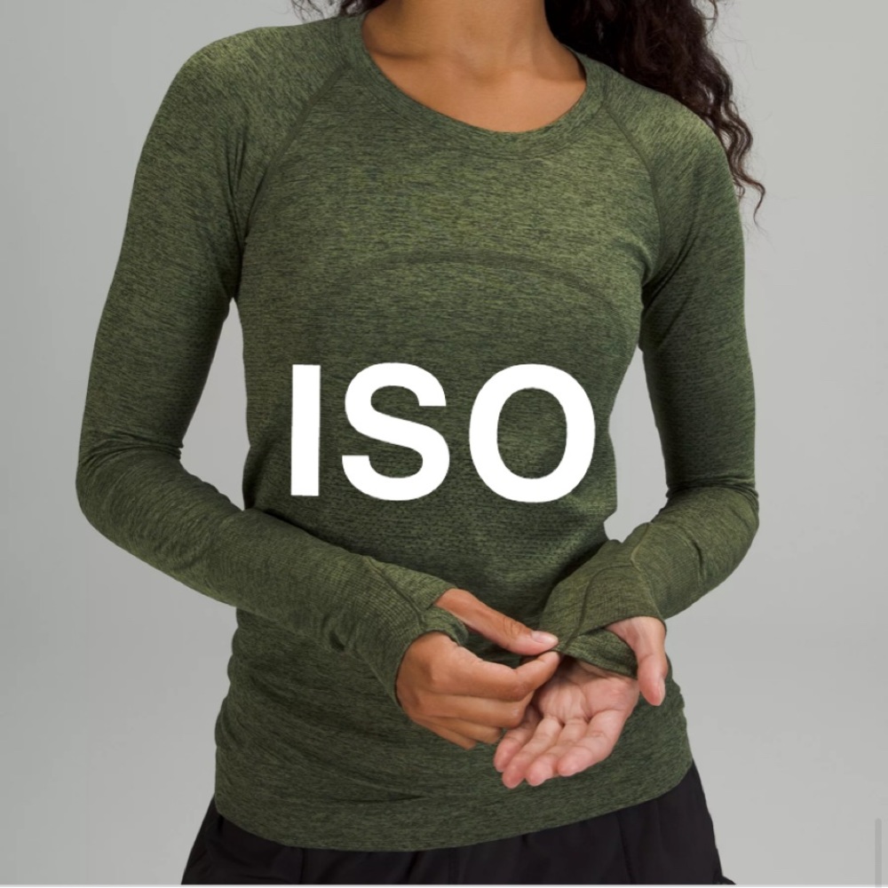 NOT FOR SALE! this is an ISO!Green lululemon swiftly tech long sleeve SIZE: 2